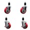 Service Caster 4'' Red Poly Wheel Swivel 1-1/2'' Expanding Stem Caster Set 2 Brakes, 4PK SCC-EX20S414-PPUB-RED-2-TLB-2-112 - alternate 1
